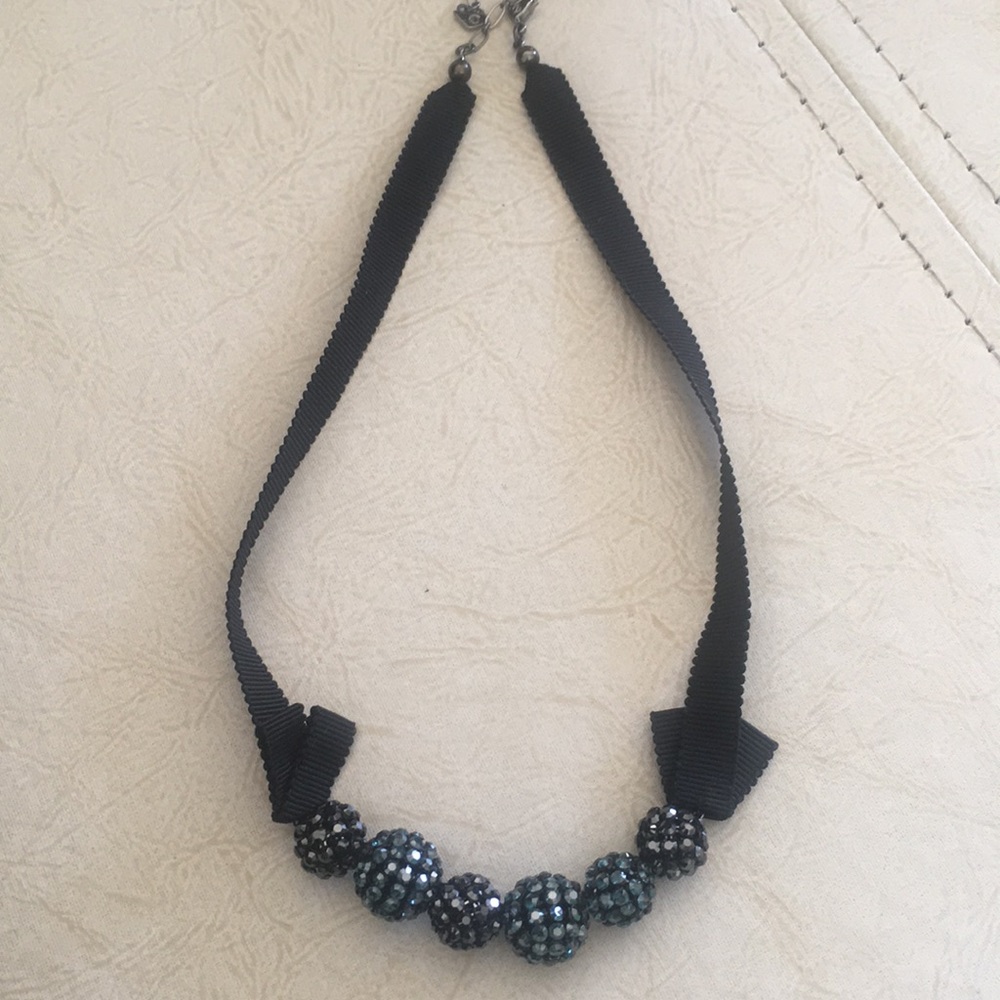 Swarovski beaded necklace turquoise and black